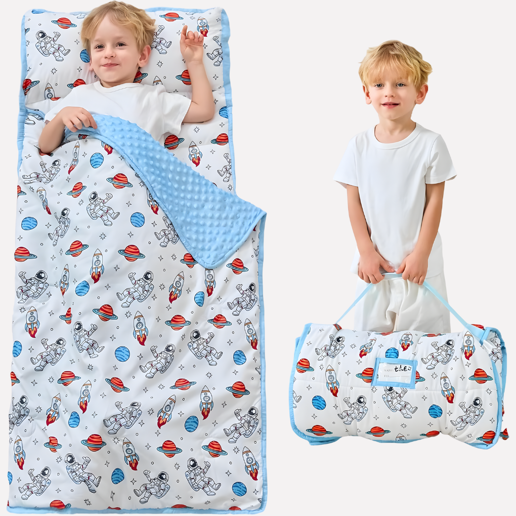 Tappetino per sonnellino per bambini con cuscino e coperta