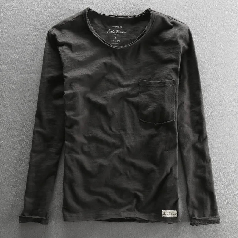 Maglia in Cotone Vintage a Manica Lunga per Donna