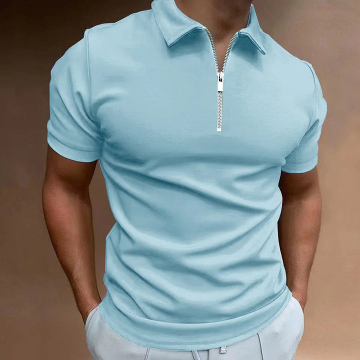 Sofisticazione Moderna - Polo con Collo Zip per Uomini