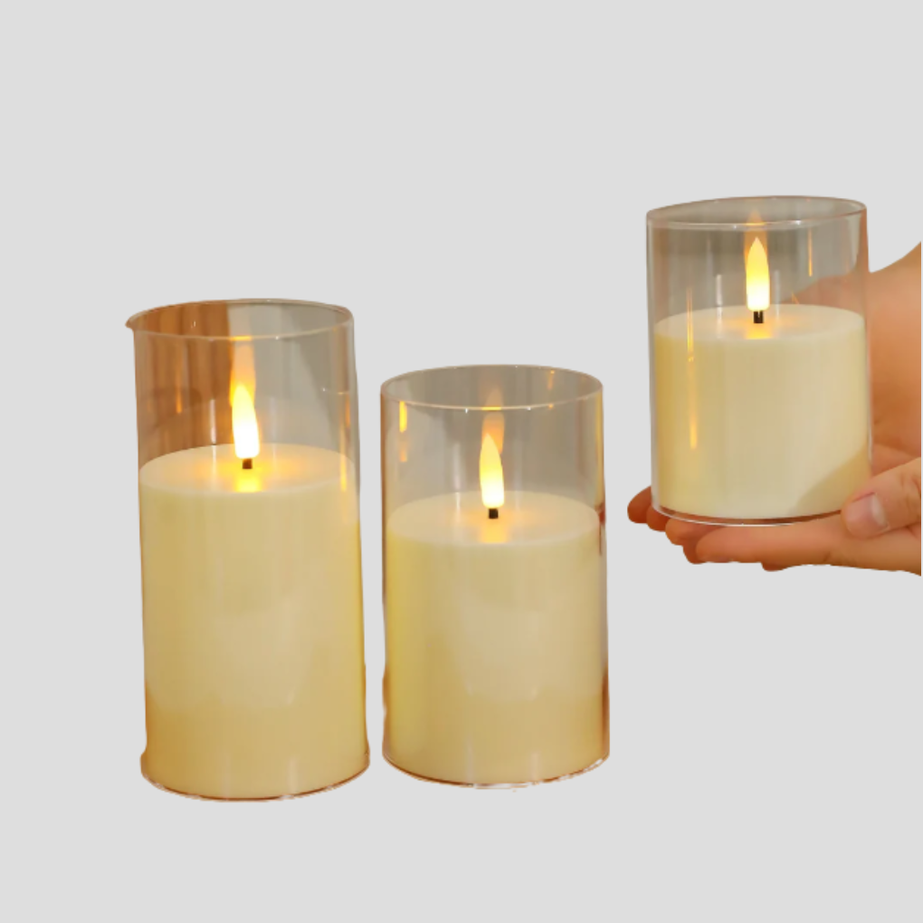 Set di Candele LED 3 Pezzi