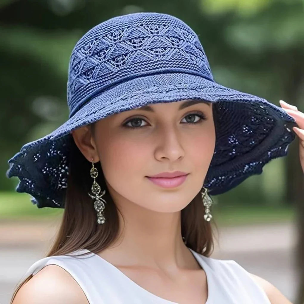 Sammie – Cappello da sole in pizzo a tesa larga da donna