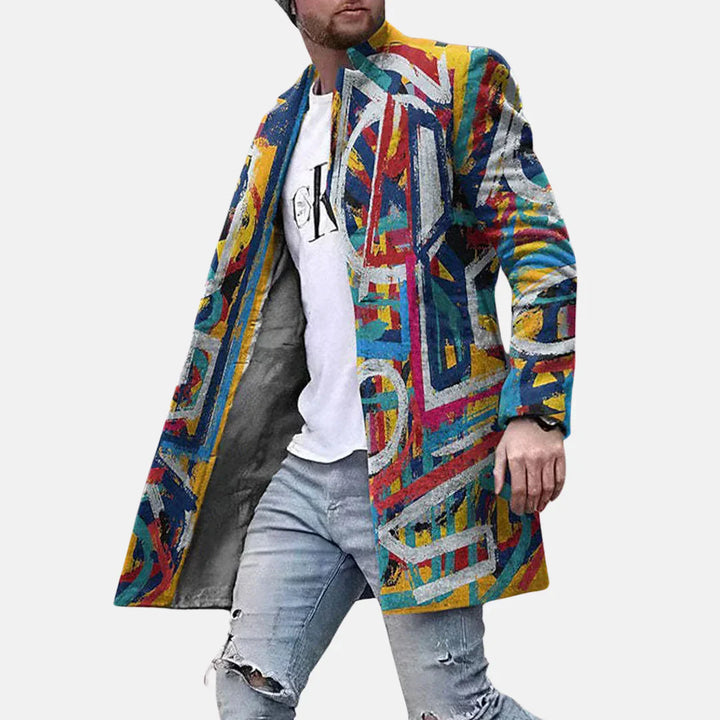 Cappotto con stampa street – Giacca da uomo casual e regolabile