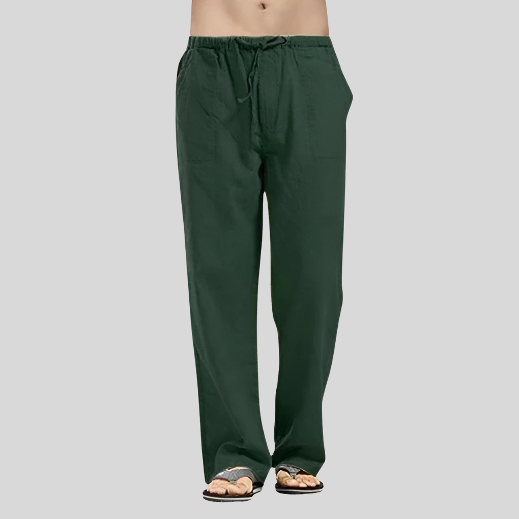 Pantaloni Uomo in Lino Traspirante con Vestibilità Oversized