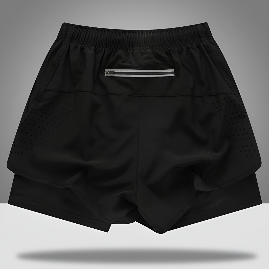 Pantaloni Corti da Corsa Uomo Velocemente Asciugabili con Zip