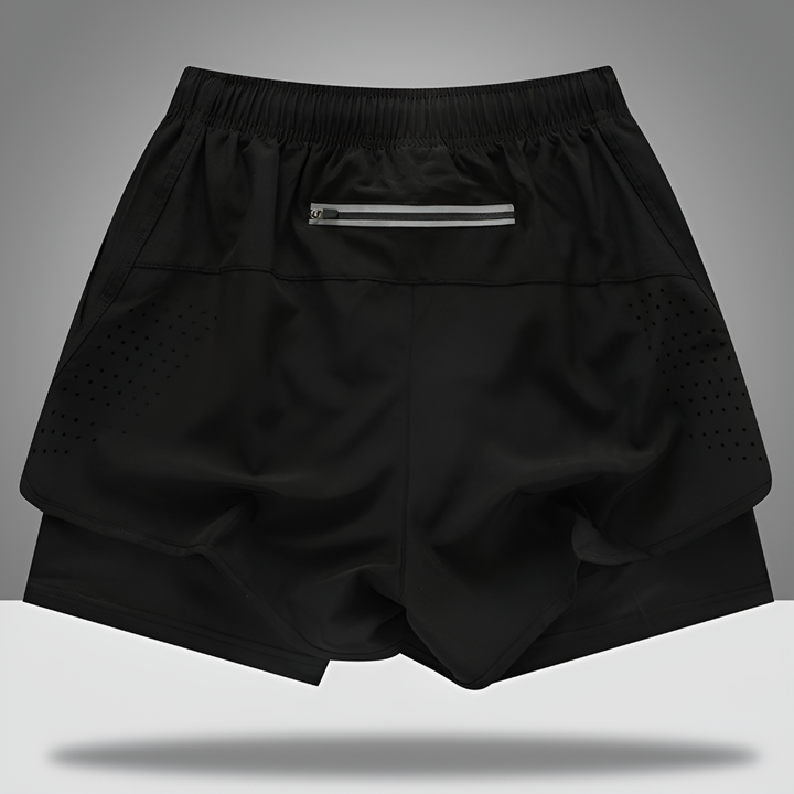 Pantaloni Corti da Corsa Uomo Velocemente Asciugabili con Zip
