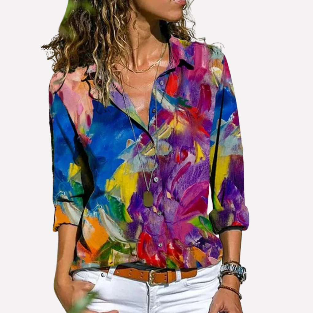 Blusa estiva a maniche corte da donna