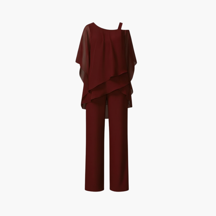 Jumpsuit da donna con spalle scoperte e pantaloni larghi
