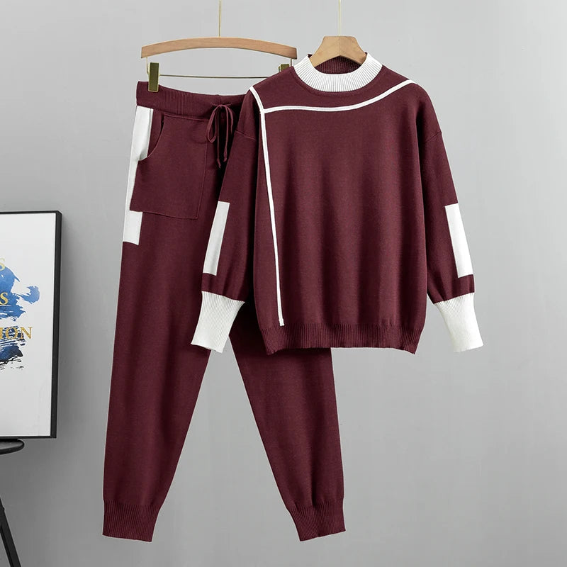 Set in Maglia Caldo a 2 Pezzi CozyKnits per Donne