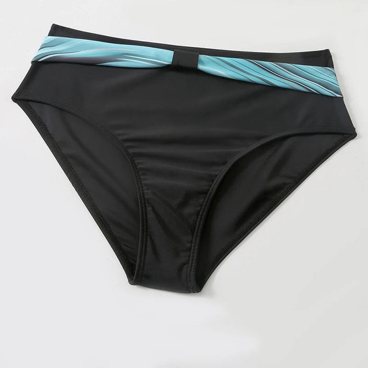 Set bikini a vita alta con stampa alla moda