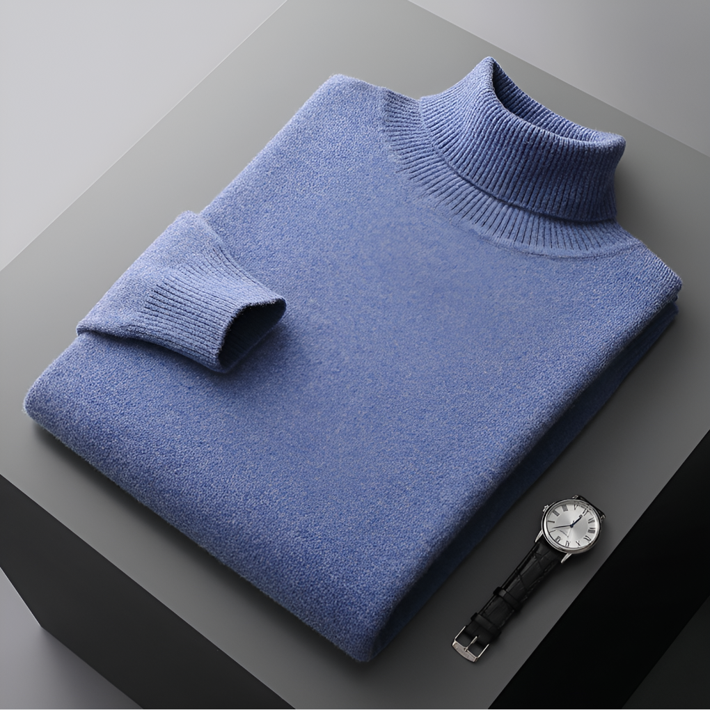 Maglione Collo Alto in Lana Fine per Uomo