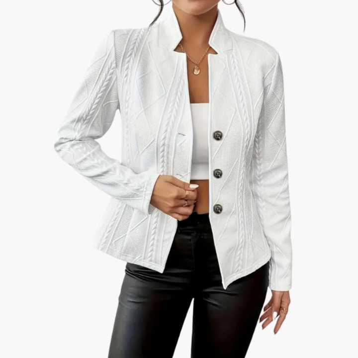 Blazer da Donna con Collo a Revers e Chiusura a Bottone