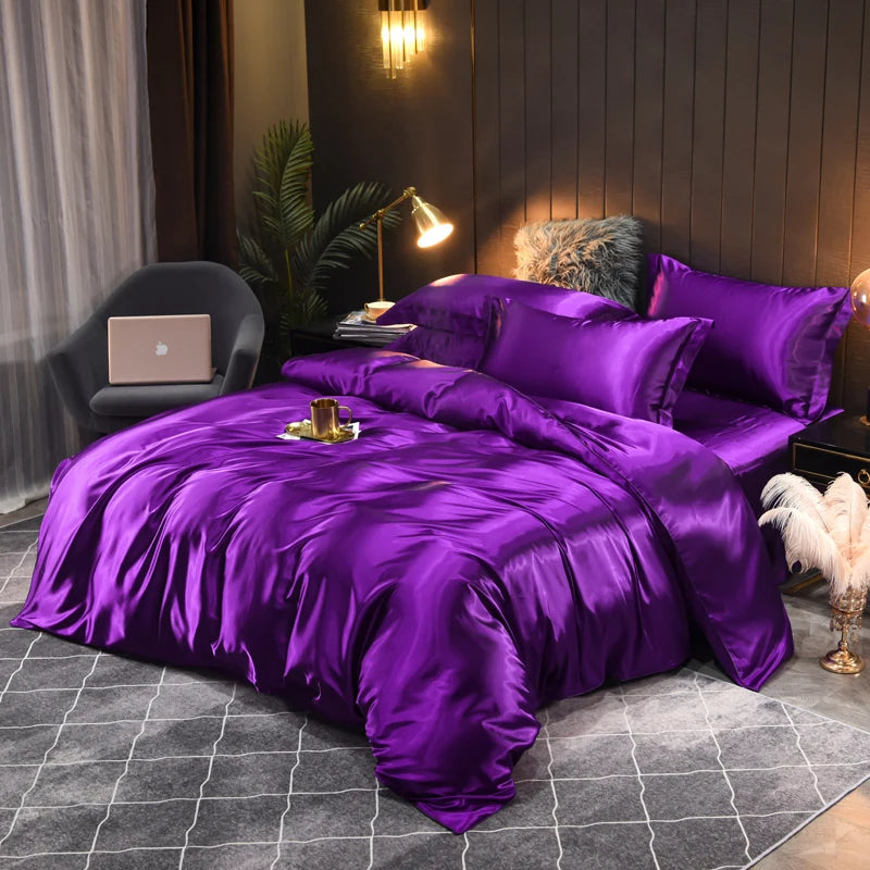 Set di Biancheria in Satin Setoso Indulgi nel Comfort Luxuoso