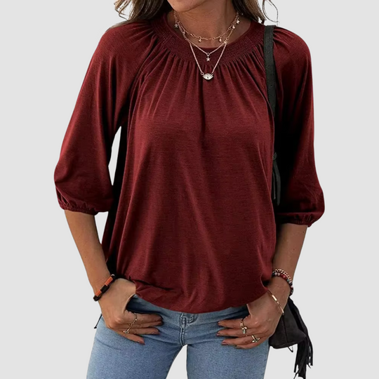 T-shirt con dettagli patchwork da donna