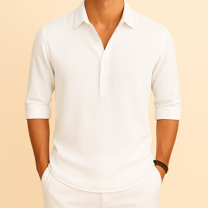 Camicia casual da uomo a maniche lunghe dal taglio ampio