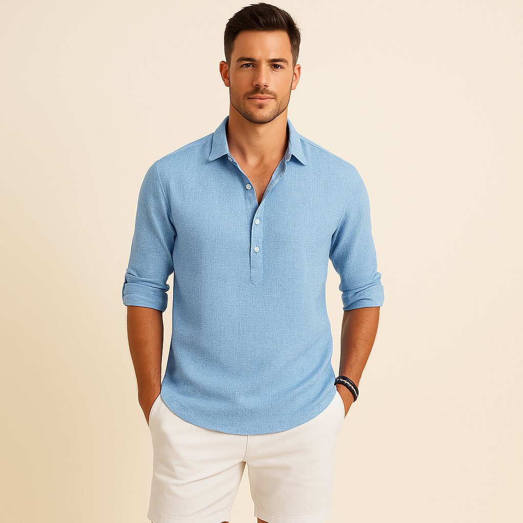 Camicia casual da uomo a maniche lunghe dal taglio ampio
