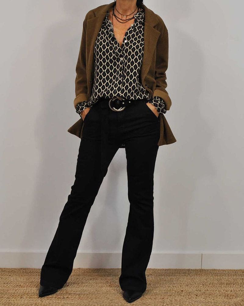 Blusa con scollo a V da donna