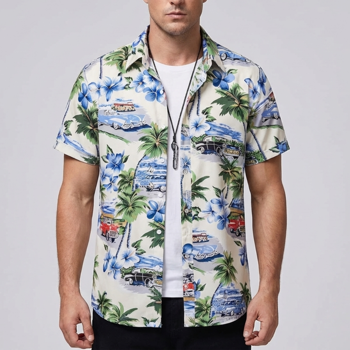 Camicia Hawaiana Stampa Fiore 3D per Uomo