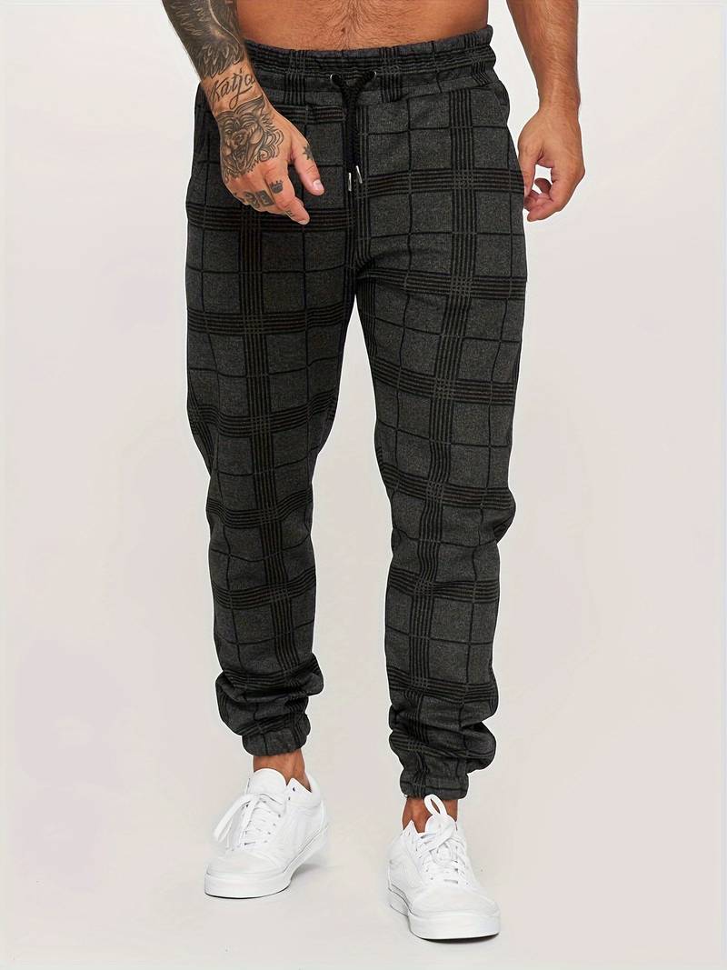 UrbanFit – Pantaloni da jogging slim fit a quadri da uomo
