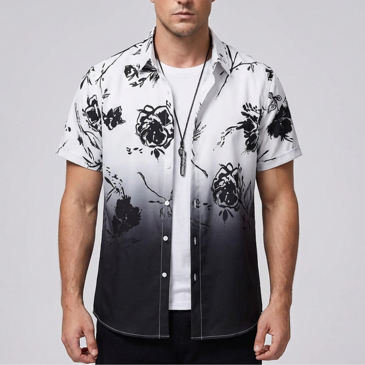 Camicia Hawaiana Stampa Fiore 3D per Uomo