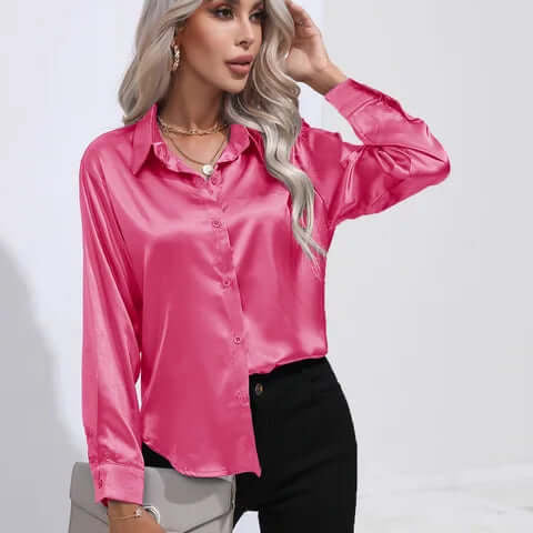 Blusa Lunga Morbida in Satin da Donna