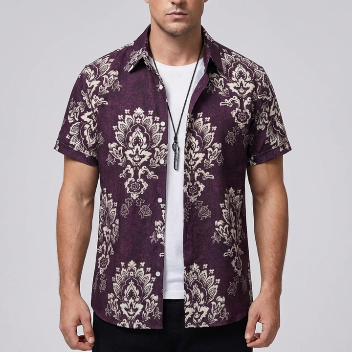 Camicia Hawaiana Stampa Fiore 3D per Uomo