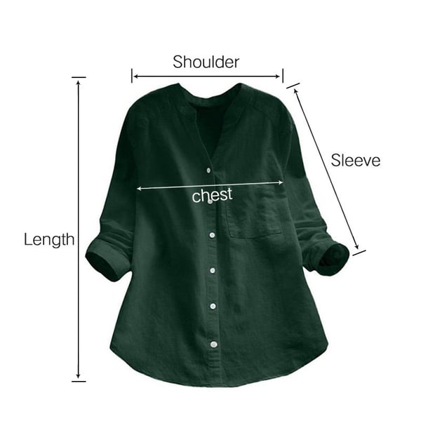 Blusa in cotone e lino a maniche lunghe da donna