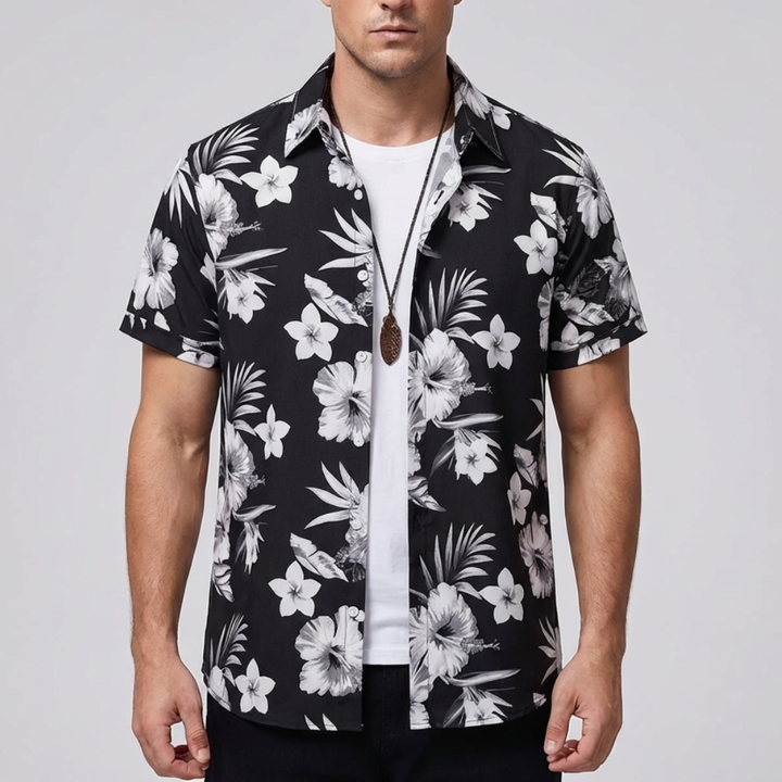 Camicia Hawaiana Stampa Fiore 3D per Uomo
