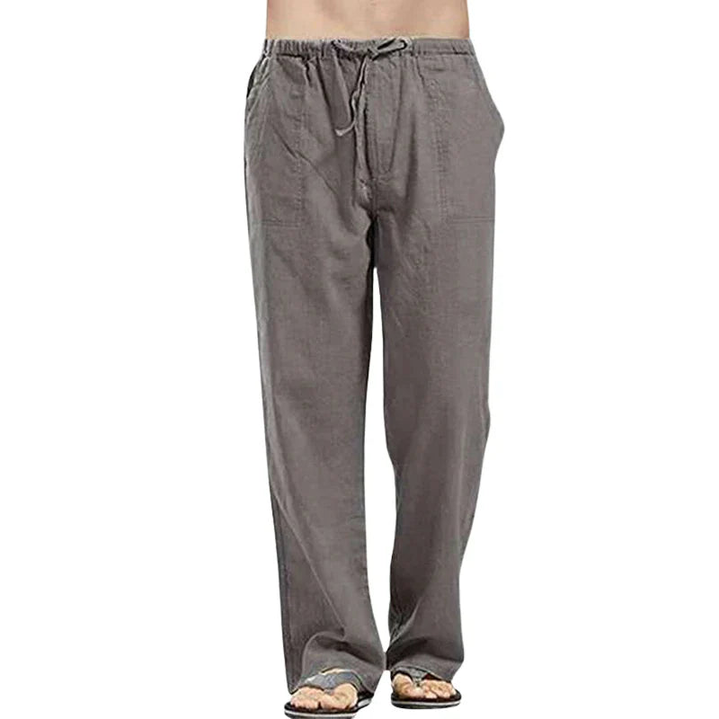 Lino – Pantaloni oversize traspiranti in misto lino da uomo