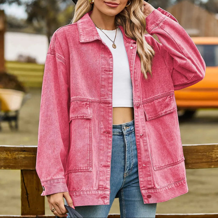 Giacca in Denim Classica Vintage per Donne