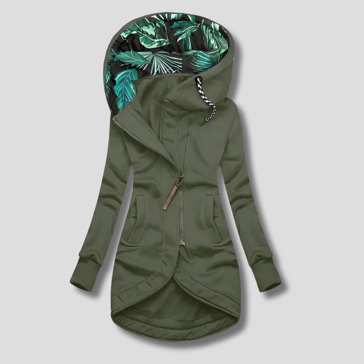Giacca Zip-Up Stylish con Cappuccio per Donne