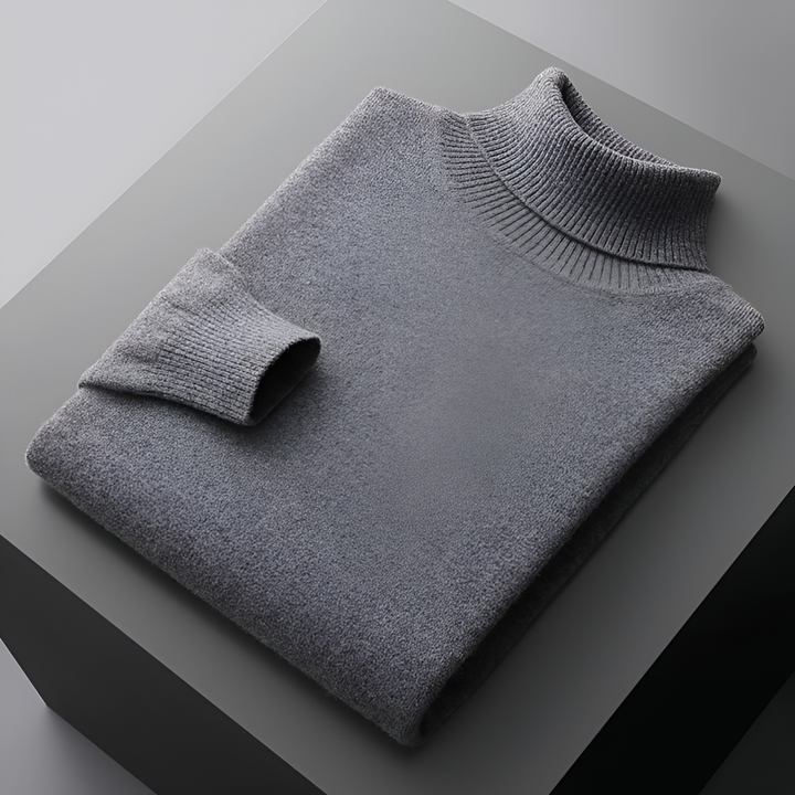 Maglione Collo Alto in Lana Fine per Uomo