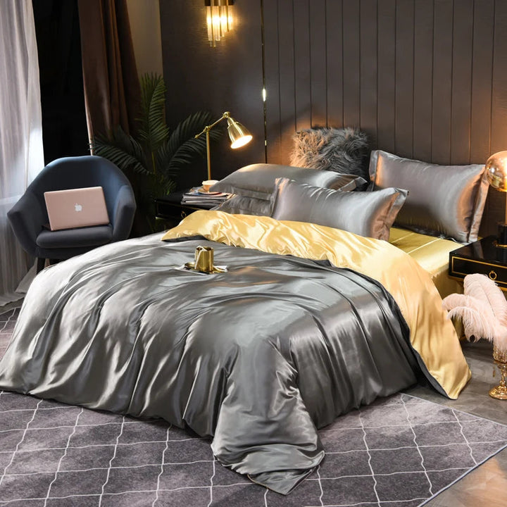 Set di Biancheria in Satin Setoso Indulgi nel Comfort Luxuoso