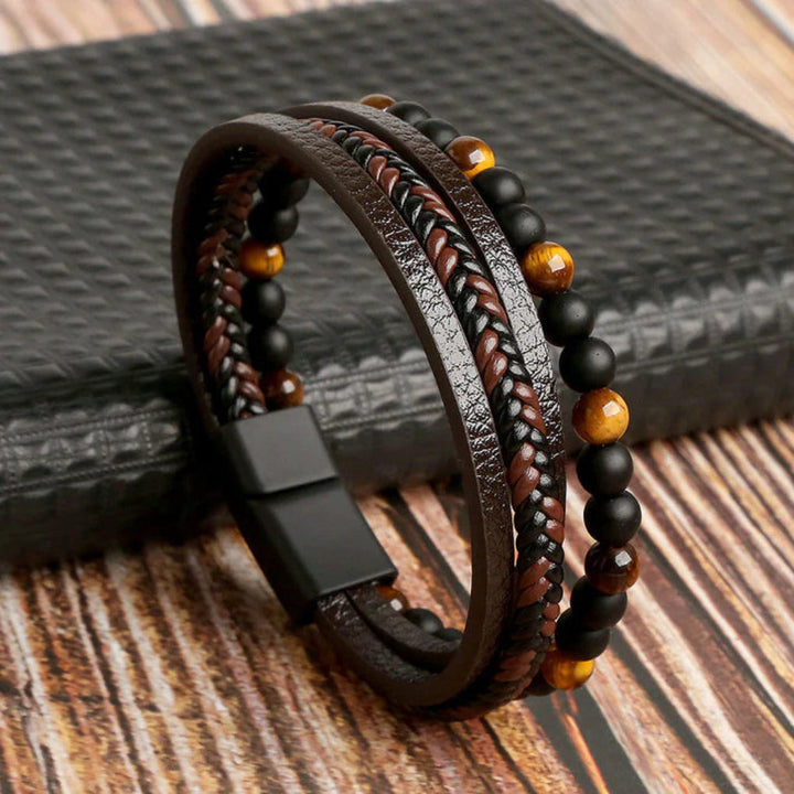 Bracciale da uomo rustico a più fili