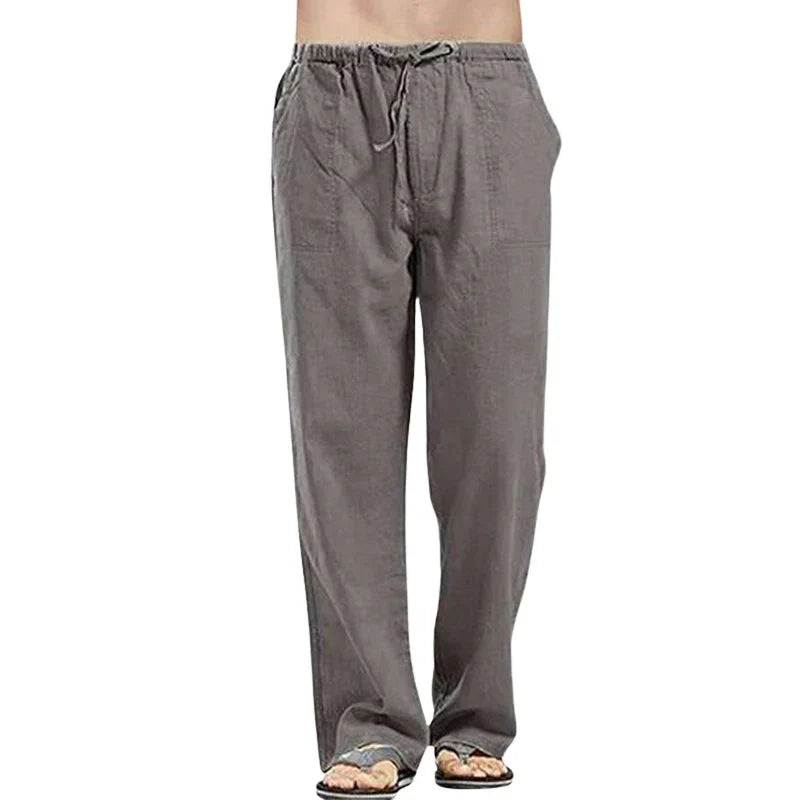 Lino – Pantaloni da uomo in lino traspirante con vestibilità oversize