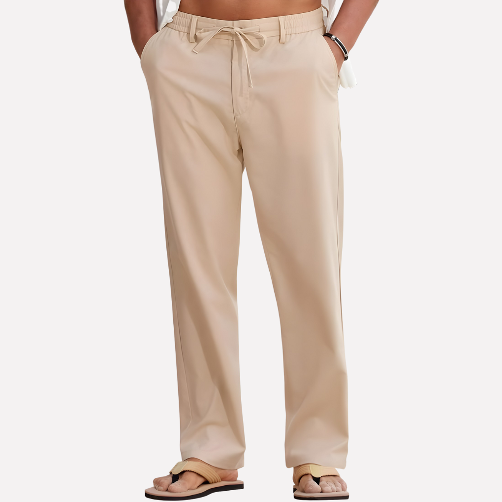Pantaloni in Cotone e Lino da Uomo