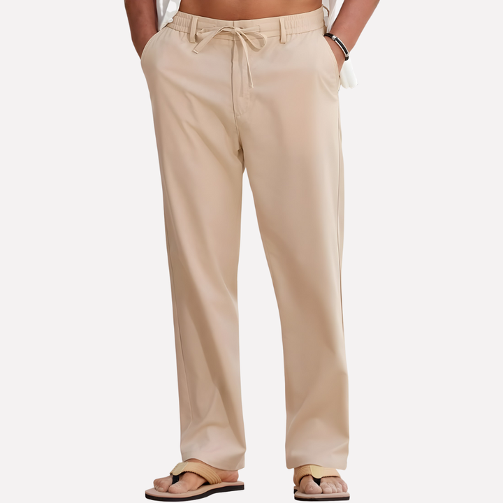 Pantaloni in Cotone e Lino da Uomo