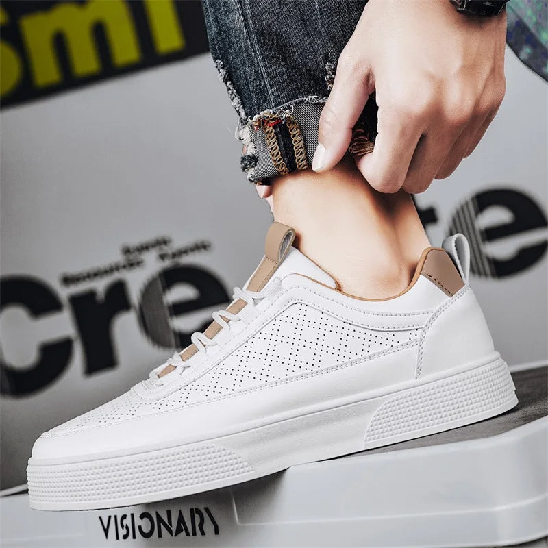 Sneakers basse in vera pelle da uomo