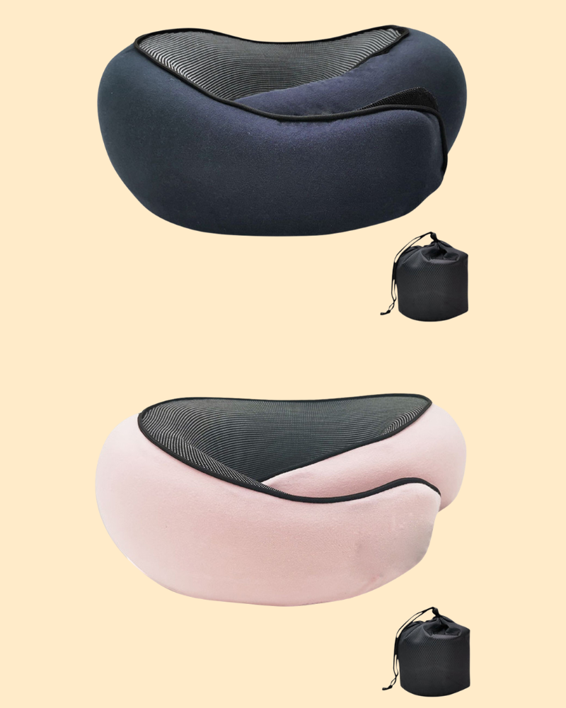 Set di 2 cuscini da viaggio ergonomici in memory foam