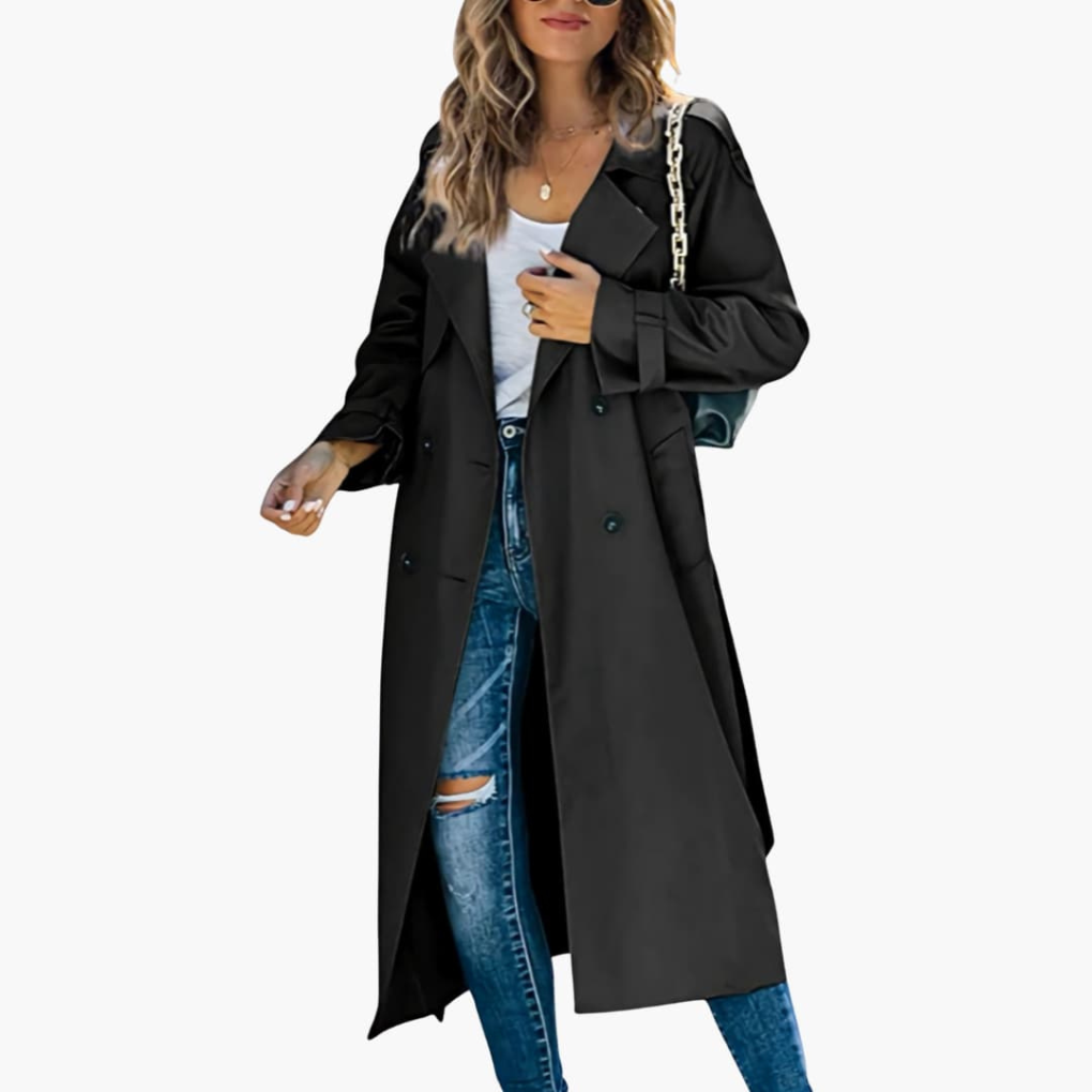 Trench da donna con pattina a bottoni prezzo in saldo