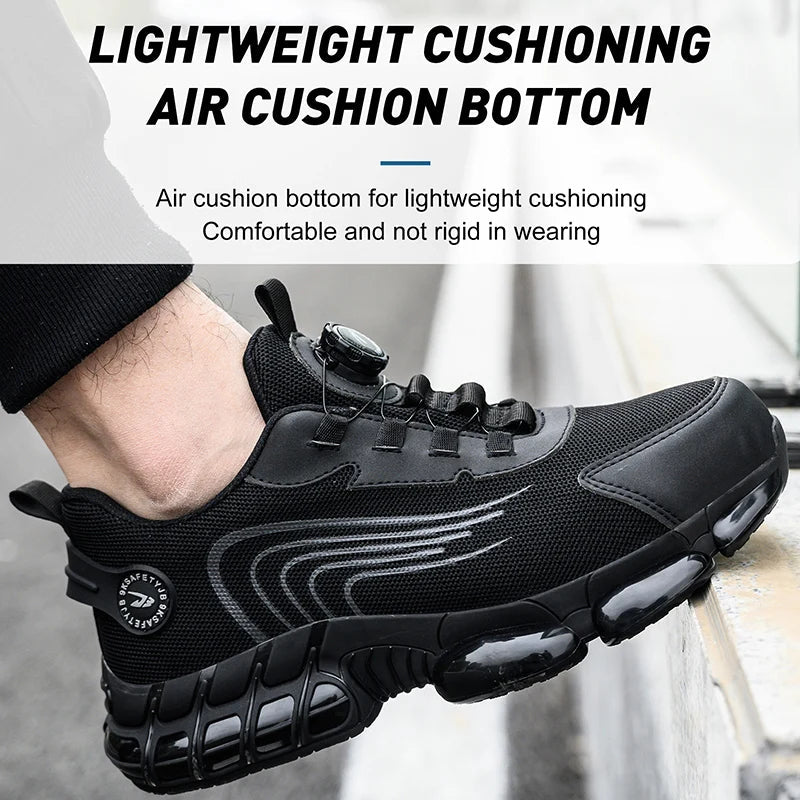 Scarpe da lavoro da uomo con lacci, progettate per garantire l'equilibrio