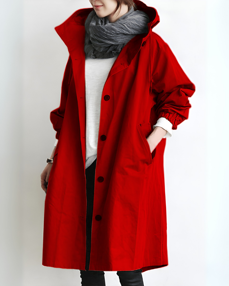 Cappotto Trench Hooded Classico per Donne
