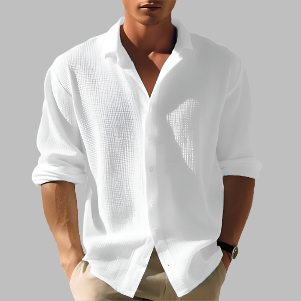 Camicia Leggera in Cotone e Lino per Uomo