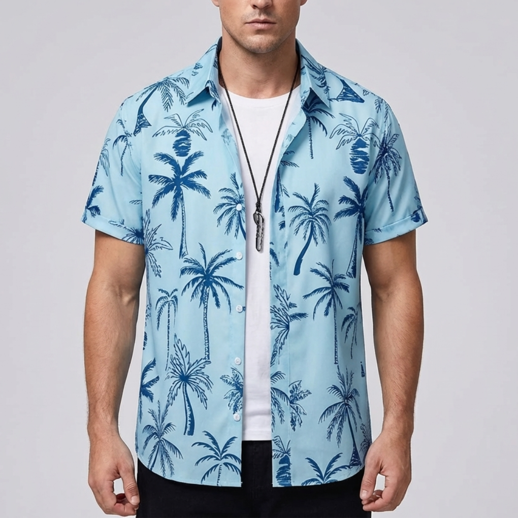 Camicia Hawaiana Stampa Fiore 3D per Uomo