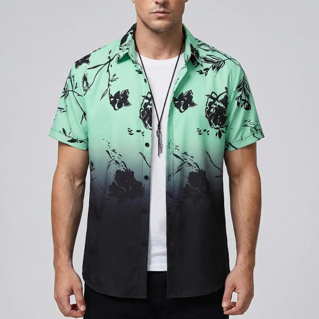 Camicia Hawaiana Stampa Fiore 3D per Uomo