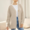 Cardigan V-oversize con chiusura a bottone per donne