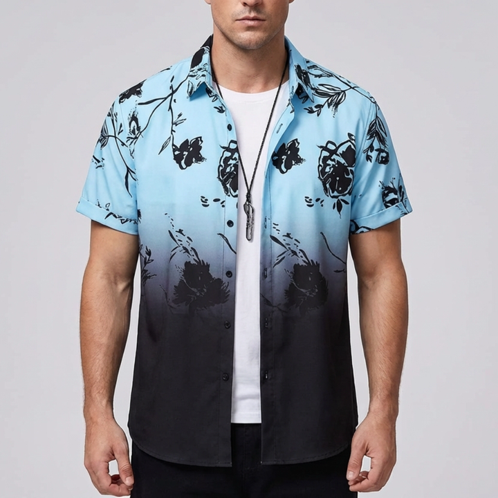 Camicia Hawaiana Stampa Fiore 3D per Uomo