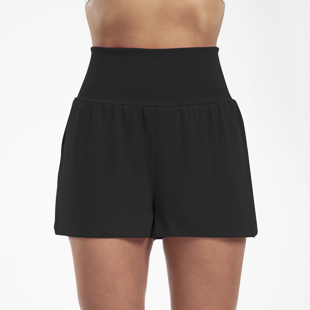 Pantaloni Corti Yoga Alti in Vita per Donne
