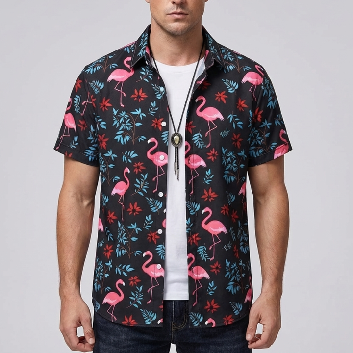 Camicia Hawaiana Stampa Fiore 3D per Uomo