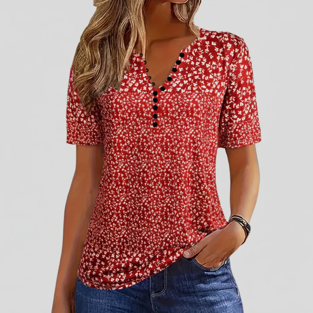 Blusa Estiva a Collo a V per Donne
