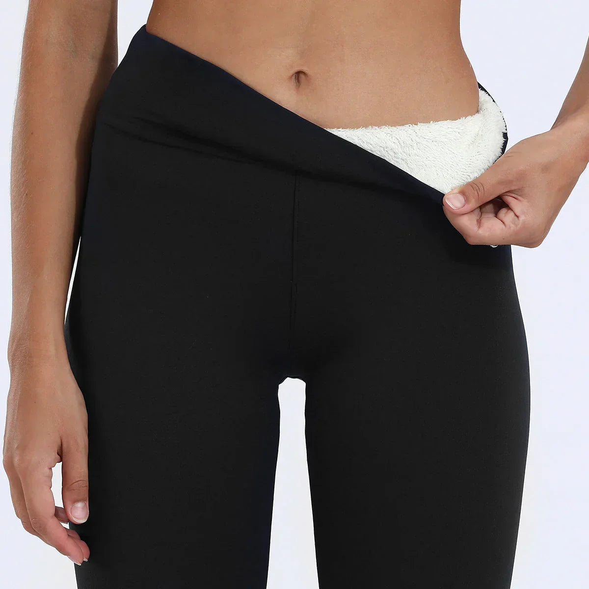 Leggings termici in pile da donna a vita alta